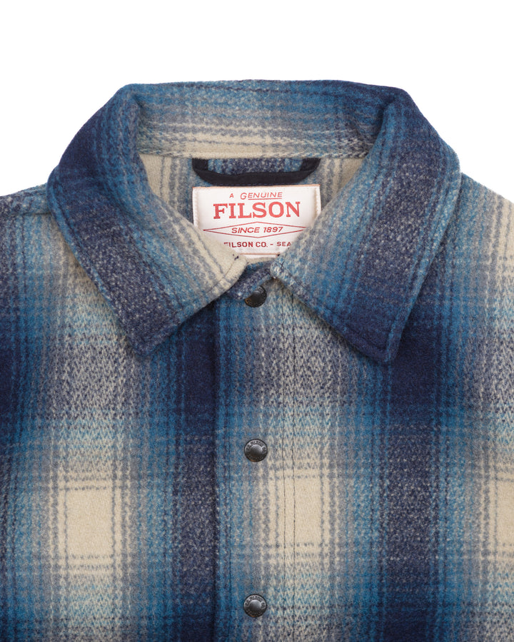 Mackinaw Wool Work Jacket in Teal & Grey Ombre