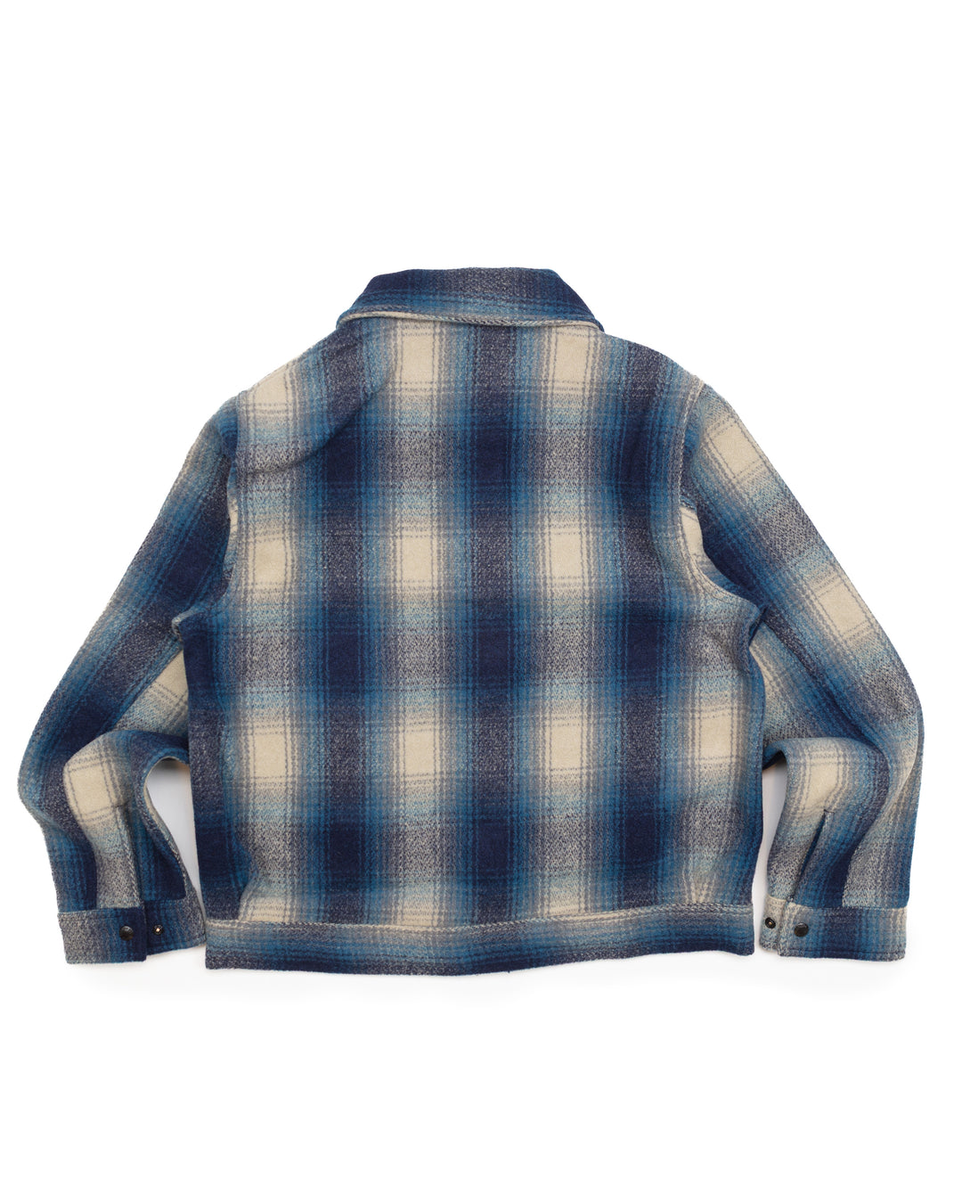 Mackinaw Wool Work Jacket in Teal & Grey Ombre