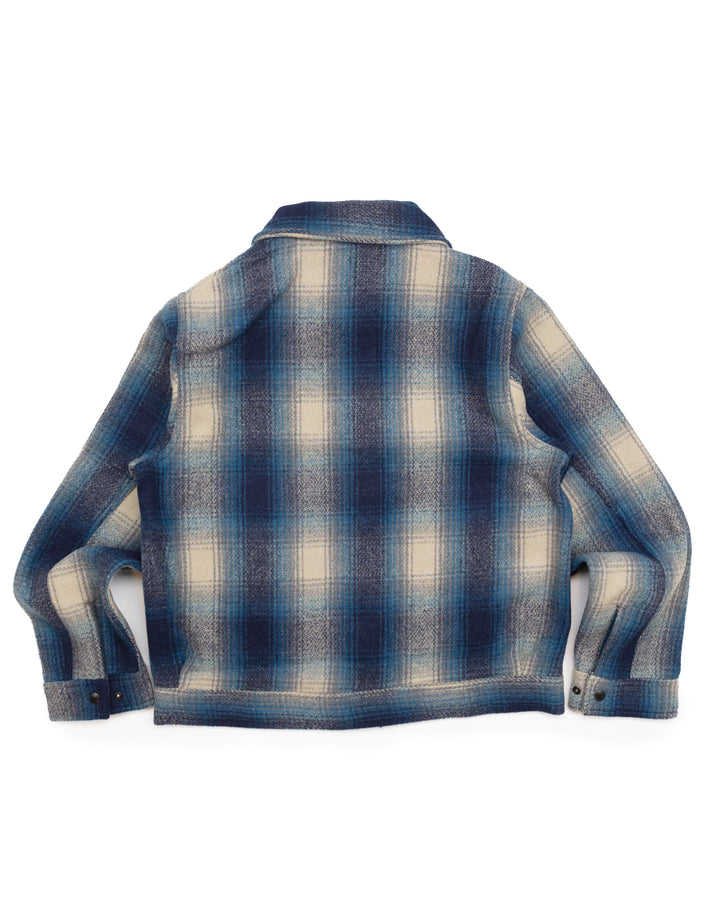 Mackinaw Wool Work Jacket in Teal & Grey Ombre