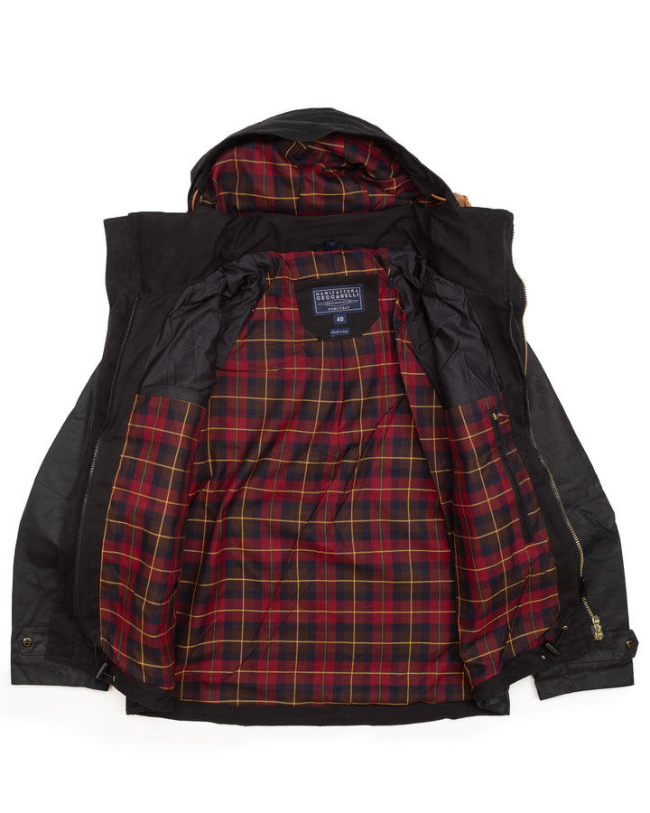Waxed Trekking Jacket in Black W7085-WX