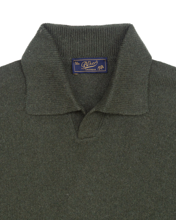 The Skipper Polo Sweater in Green Cashmere