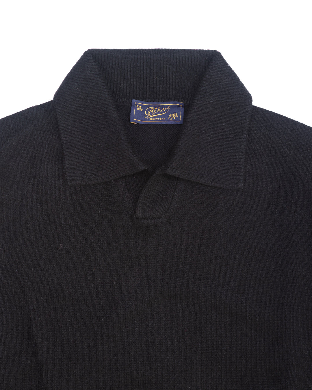 The Skipper Polo Sweater in Black Cashmere