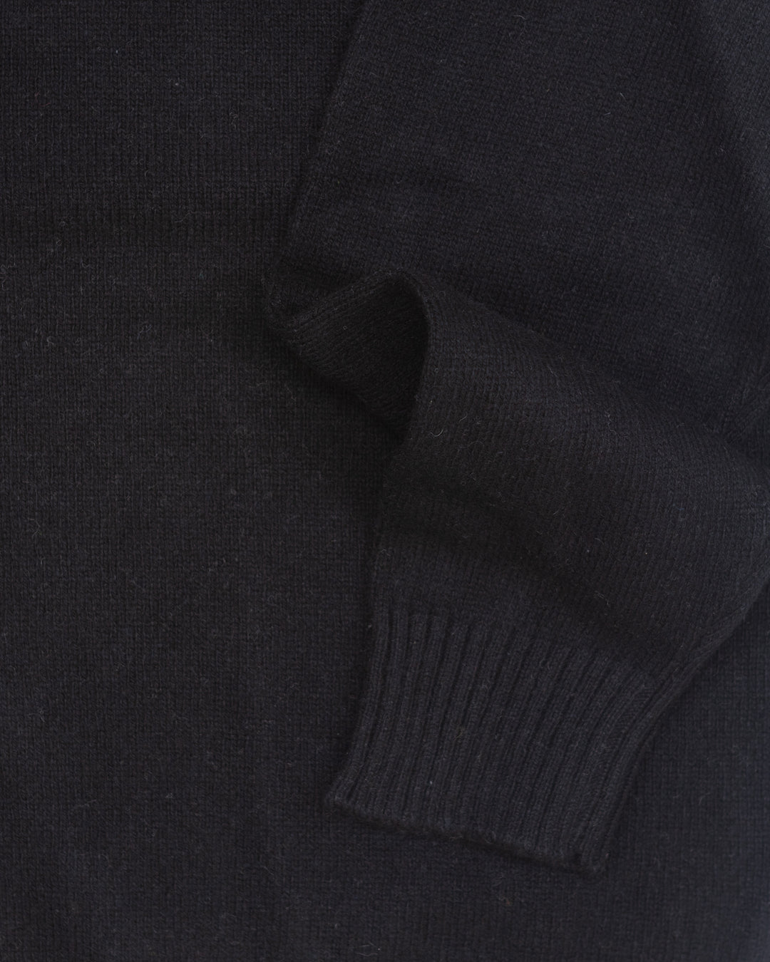 The Skipper Polo Sweater in Black Cashmere