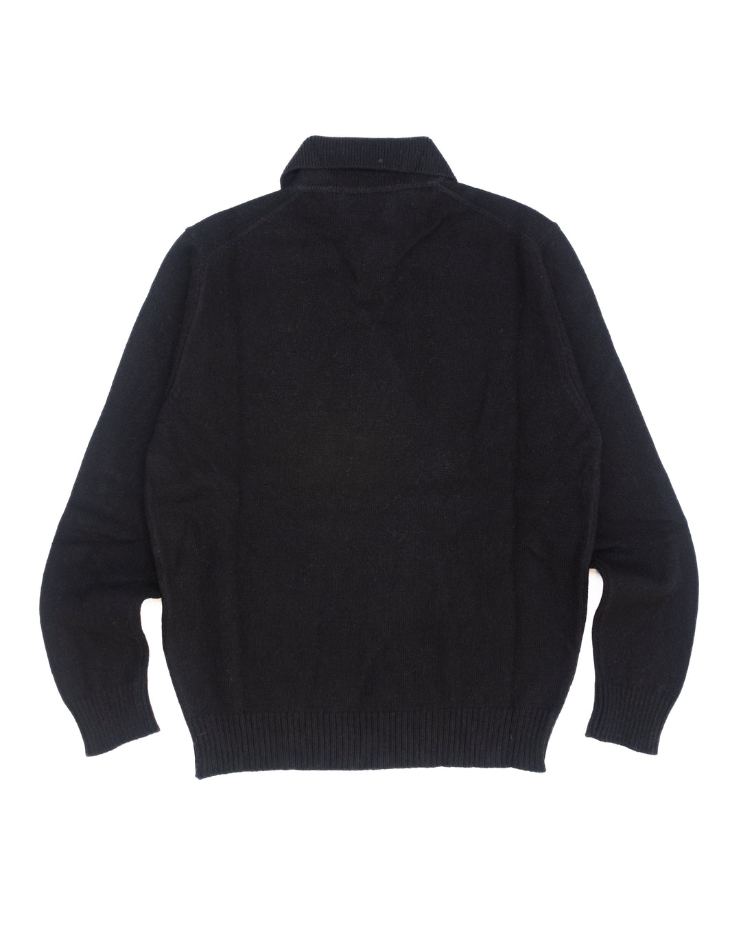 The Skipper Polo Sweater in Black Cashmere
