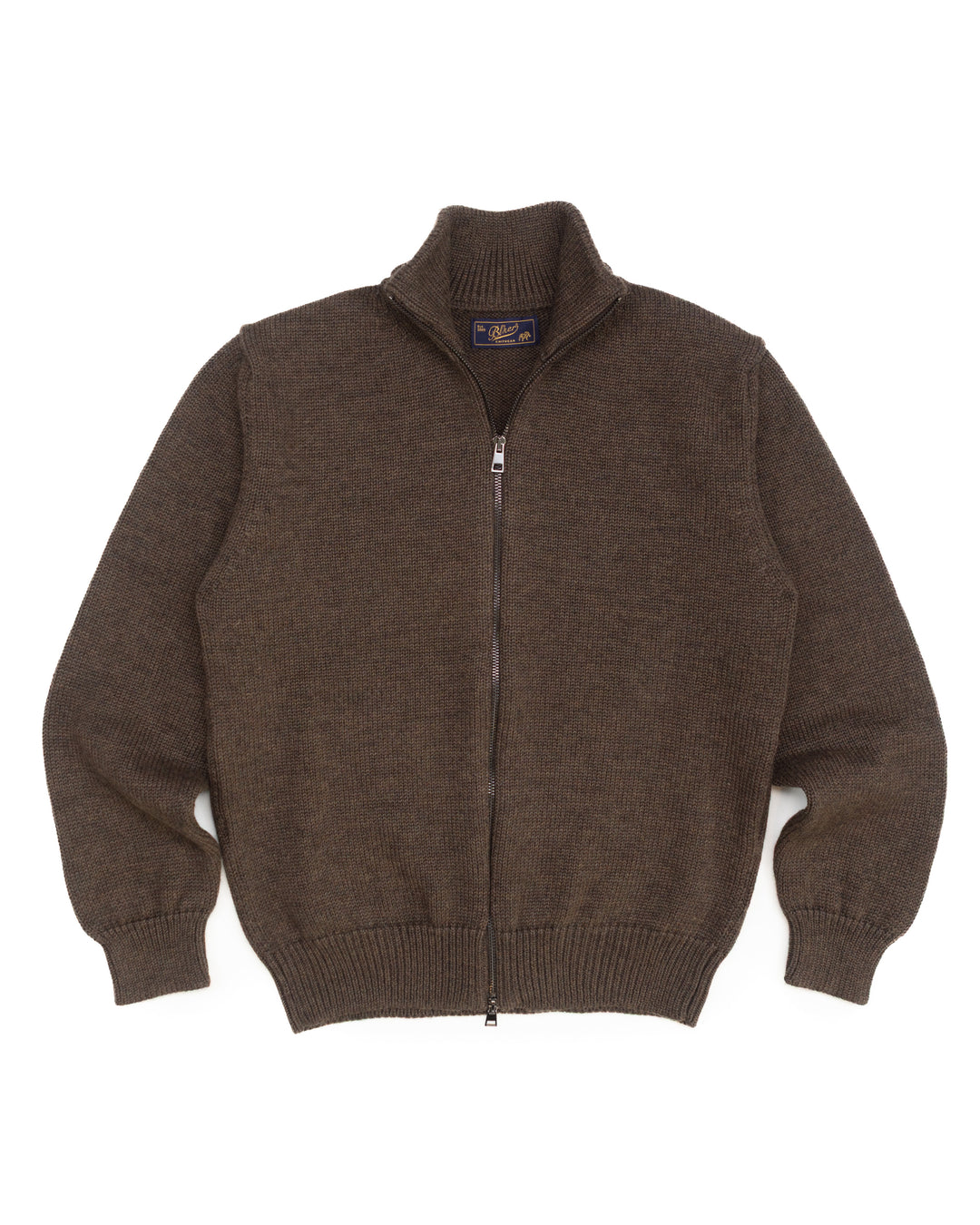 The Dwayne Full Zip in Brown Wool