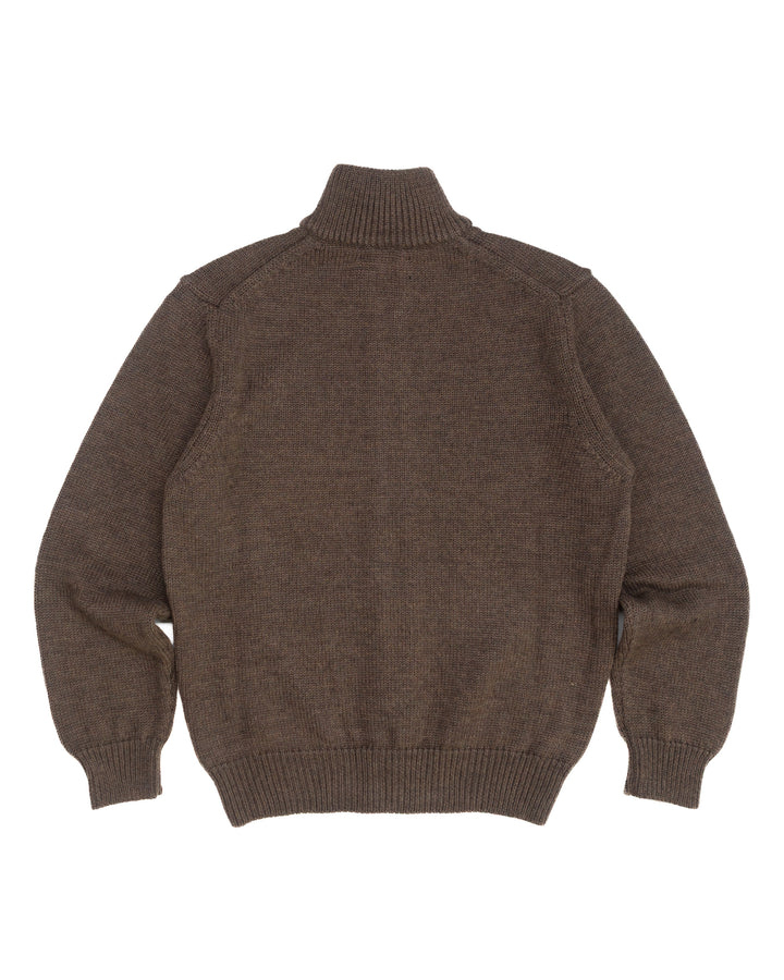 The Dwayne Full Zip in Brown Wool