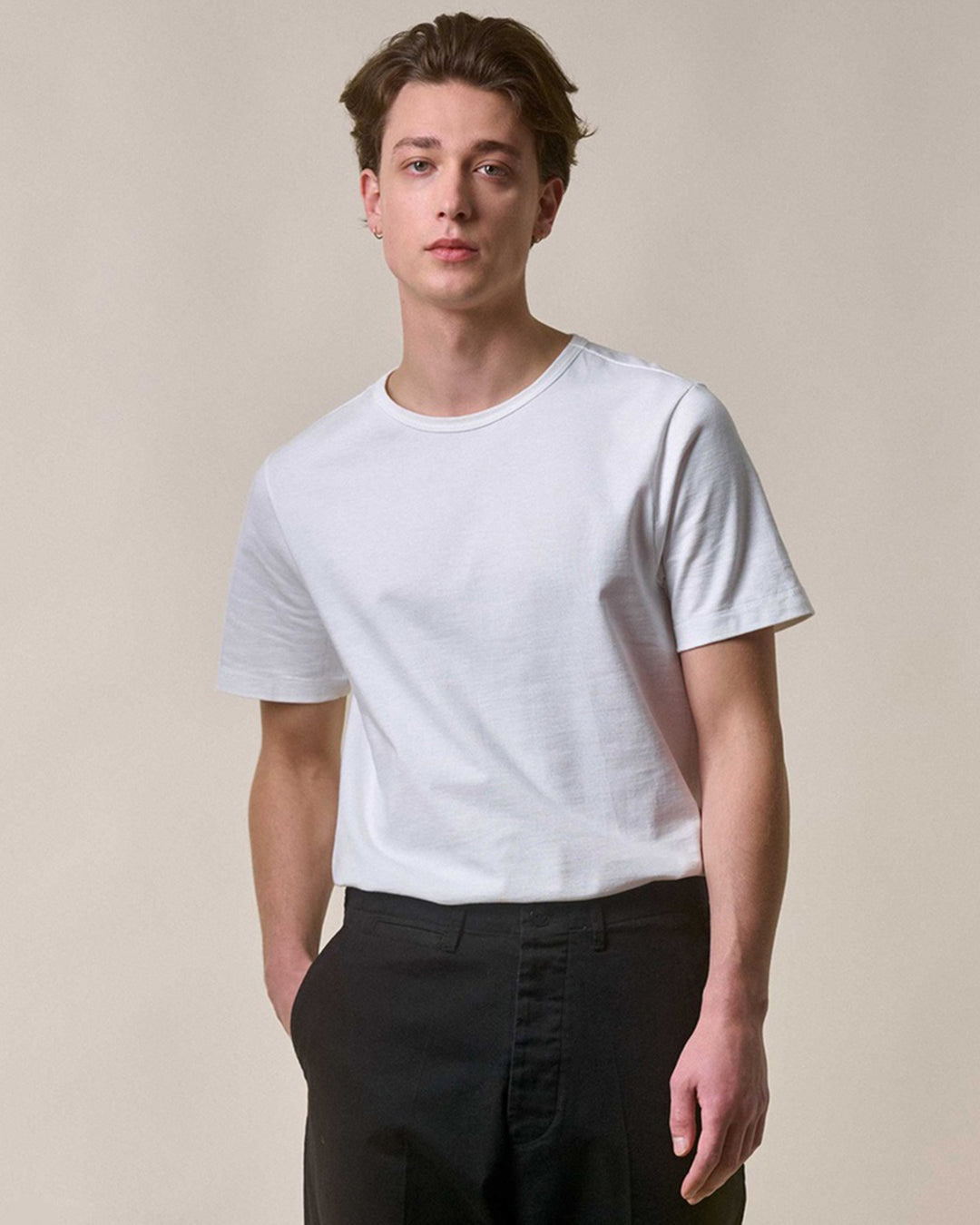 215 Loop-Wheeled T-Shirt in White