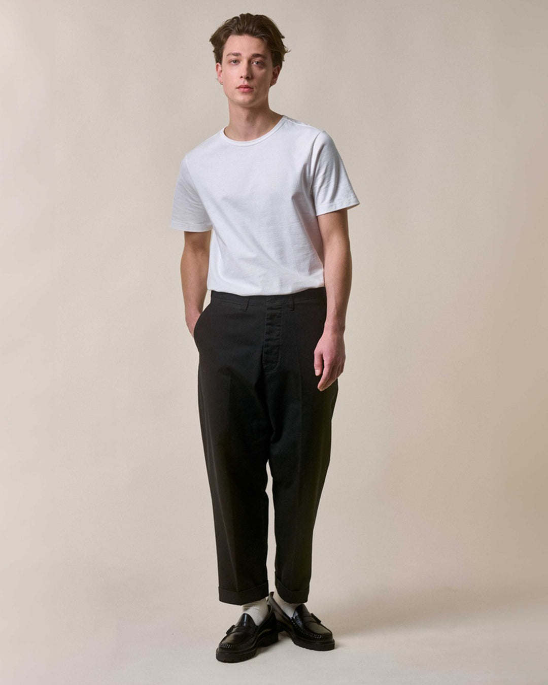 215 Loop-Wheeled T-Shirt in White
