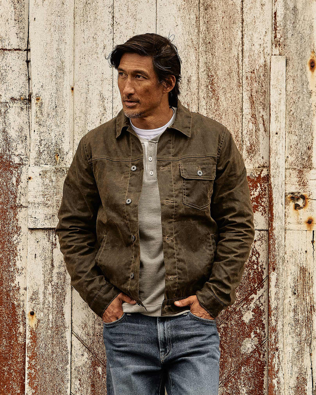 Flannel Lined Waxed Trucker Jacket in Forest – The Revive Club