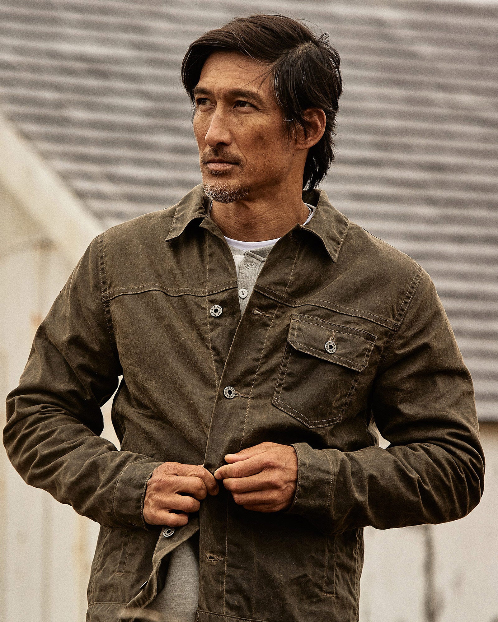 Flannel Lined Waxed Trucker Jacket in Forest – The Revive Club