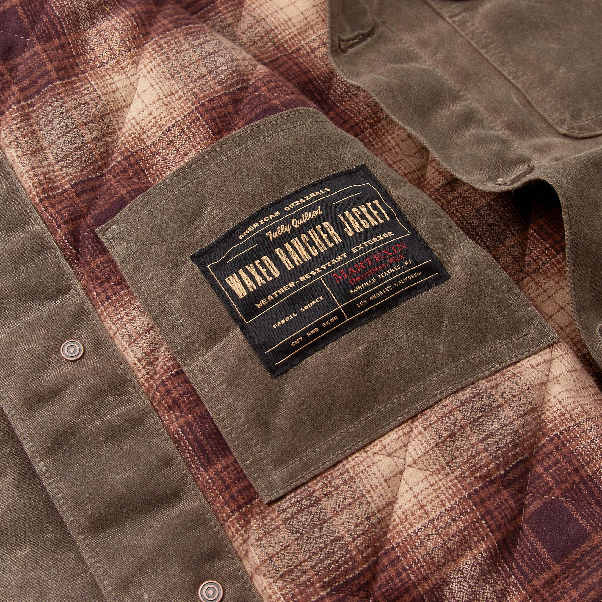 Flannel-Lined Quilted Waxed Rancher in Oak