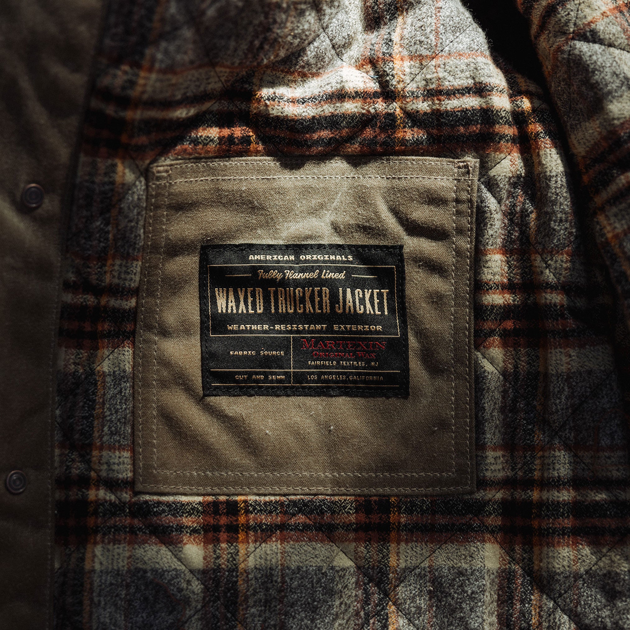 Flannel-Lined Quilted Waxed Rancher in Field Tan