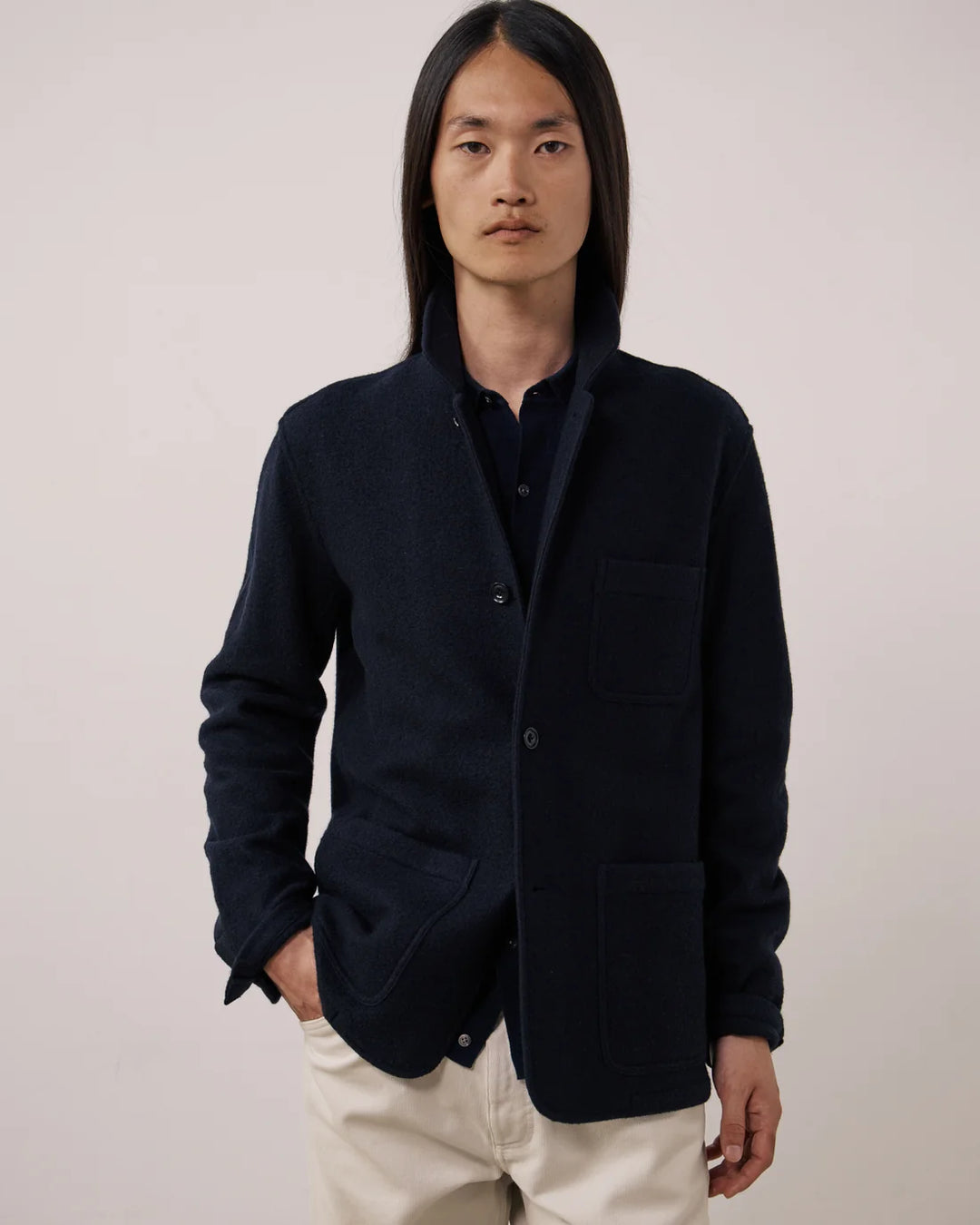 Chore Jacket in Navy Wool