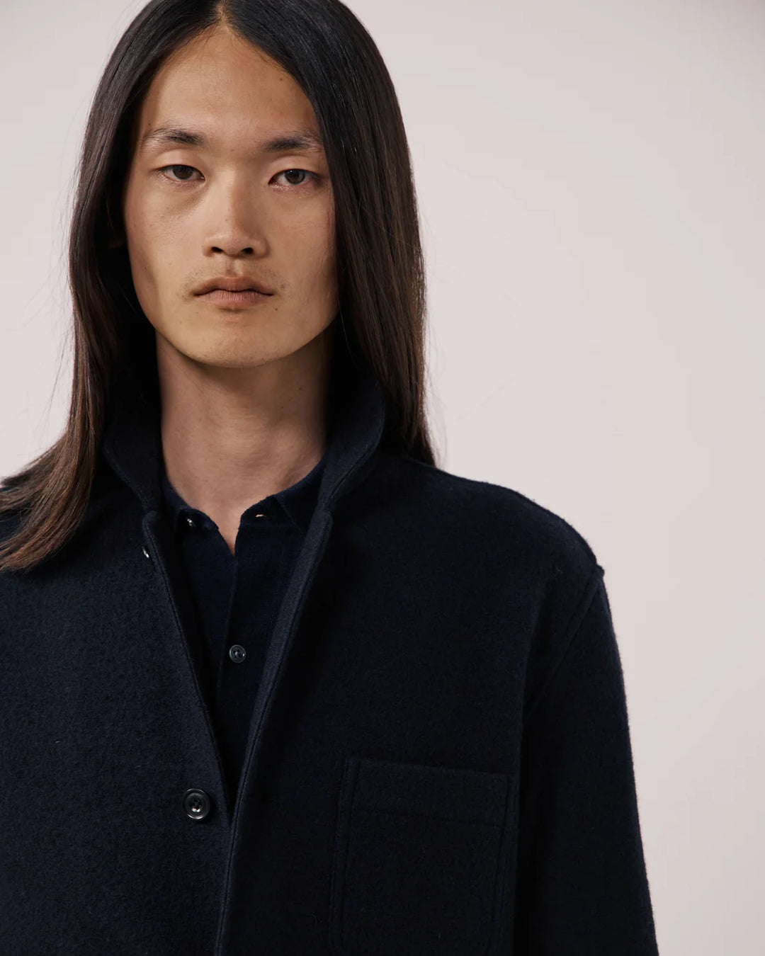 Chore Jacket in Navy Wool