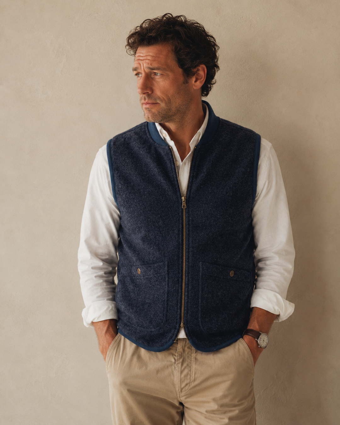The Wolf Vest in Indigo Wool