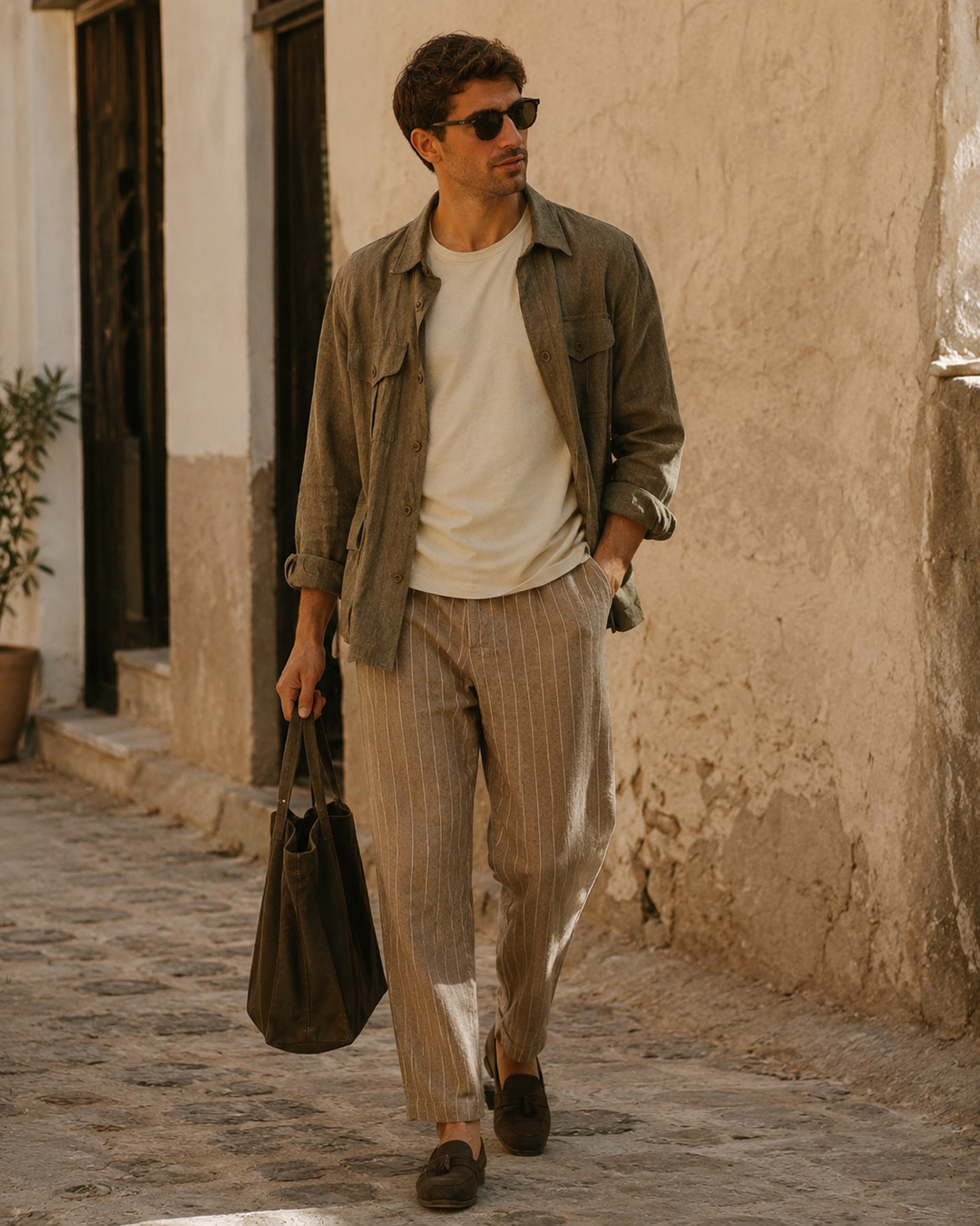Ellis Jacket in Olive Linen