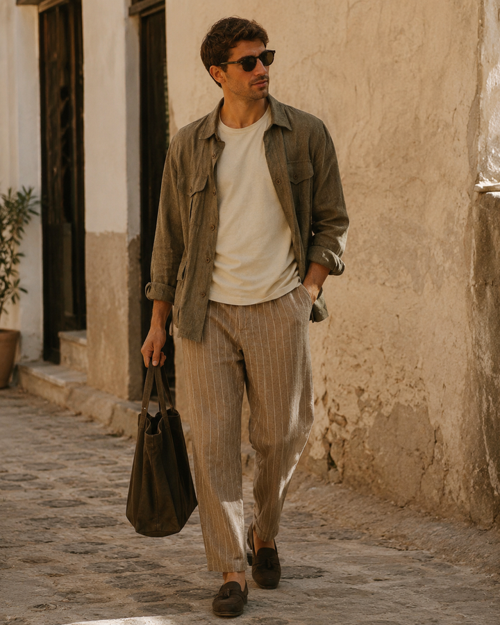 Ellis Jacket in Olive Linen