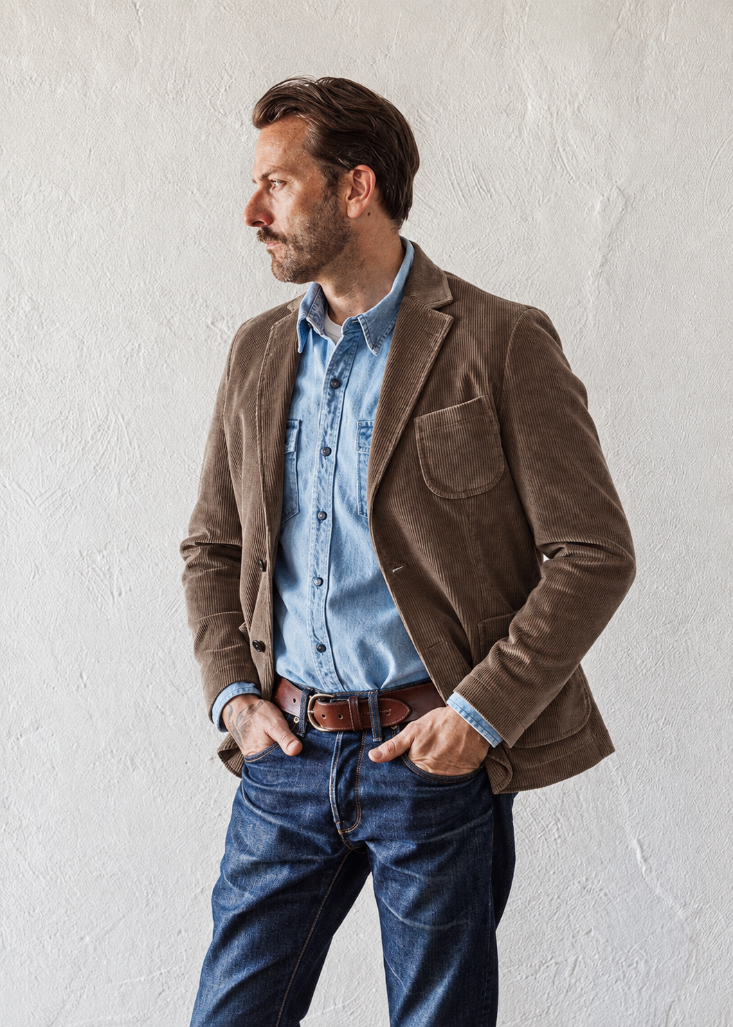 The Julian Jacket in Tan Corduroy