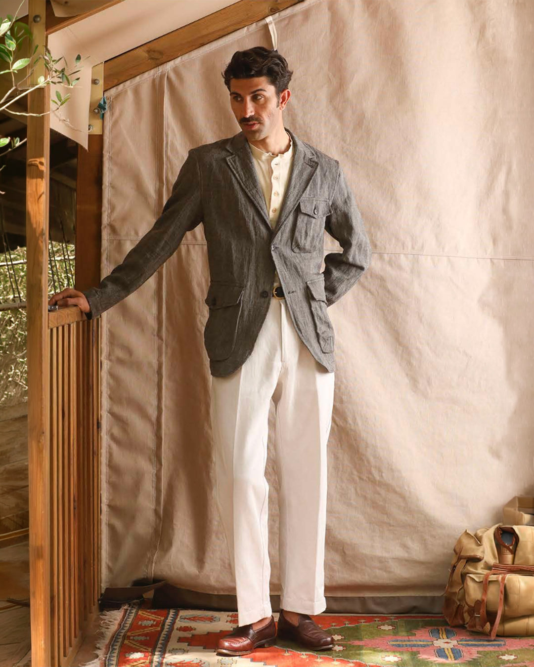 Chester Jacket in Washed Herringbone