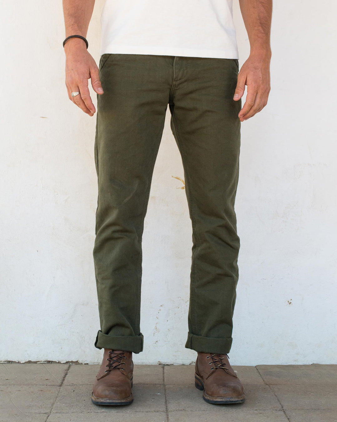 Workers Chino 14oz Slub Army Green