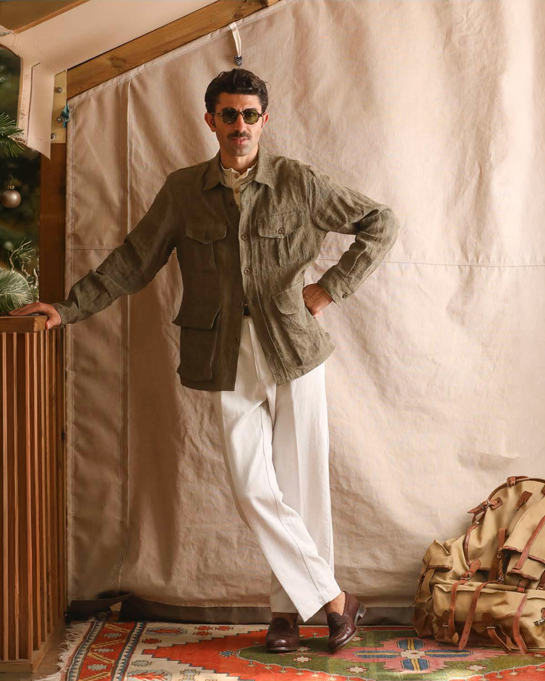 Ellis Jacket in Olive Linen