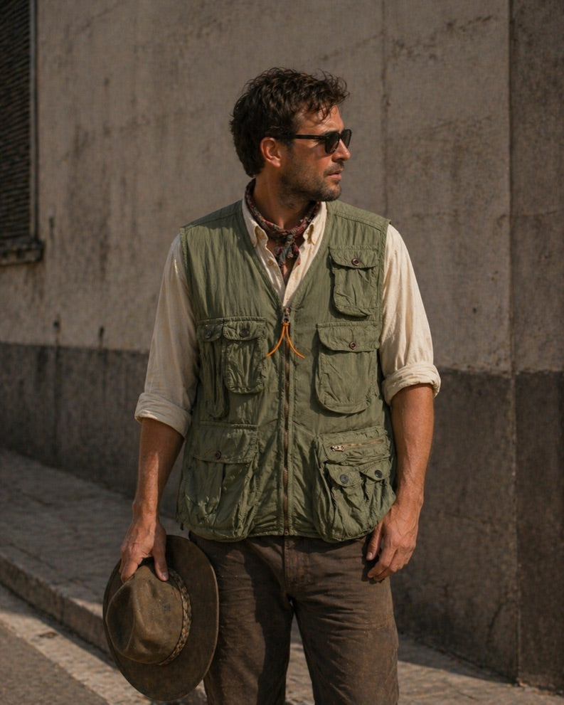 Photographer Vest in Ripstop Tech Green