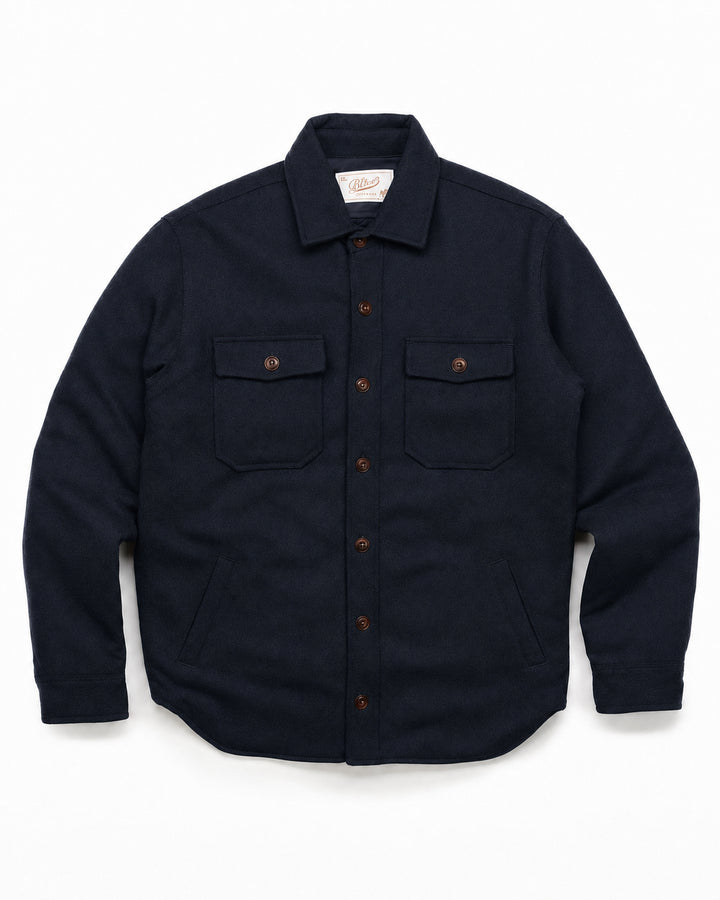 The Hunter Lined Overshirt in Navy Wool
