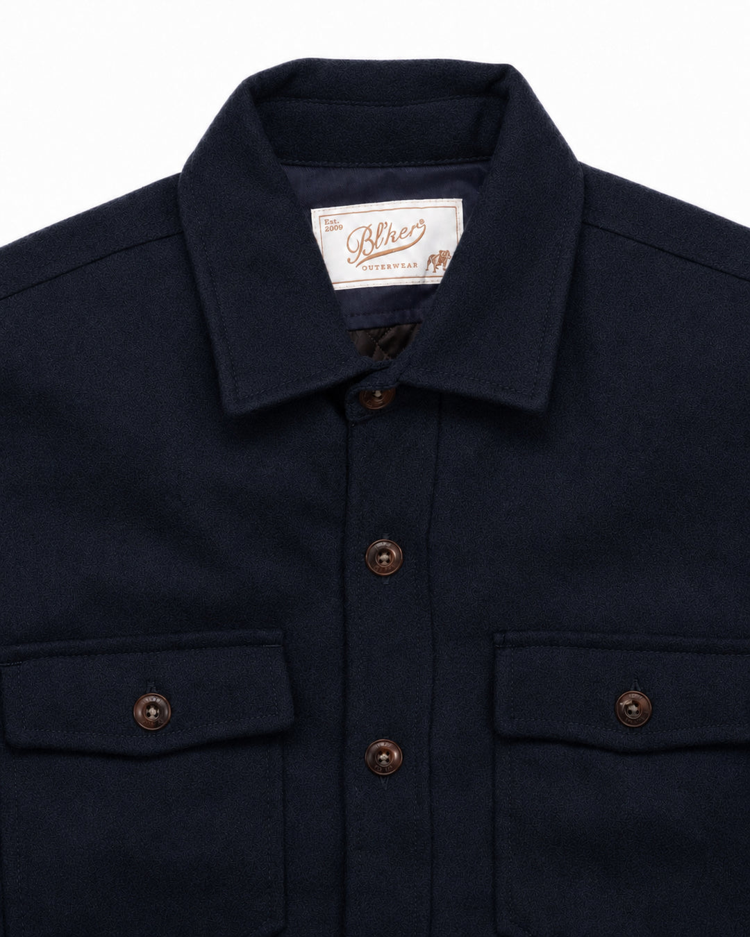 The Hunter Lined Overshirt in Navy Wool