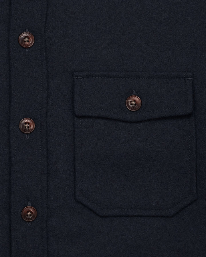 The Hunter Lined Overshirt in Navy Wool