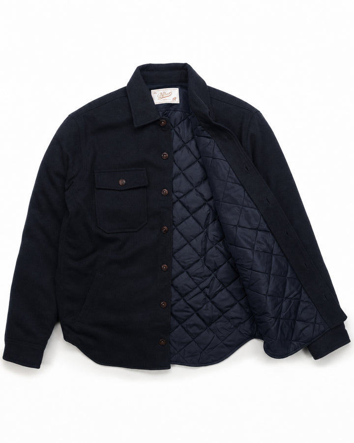 The Hunter Lined Overshirt in Navy Wool
