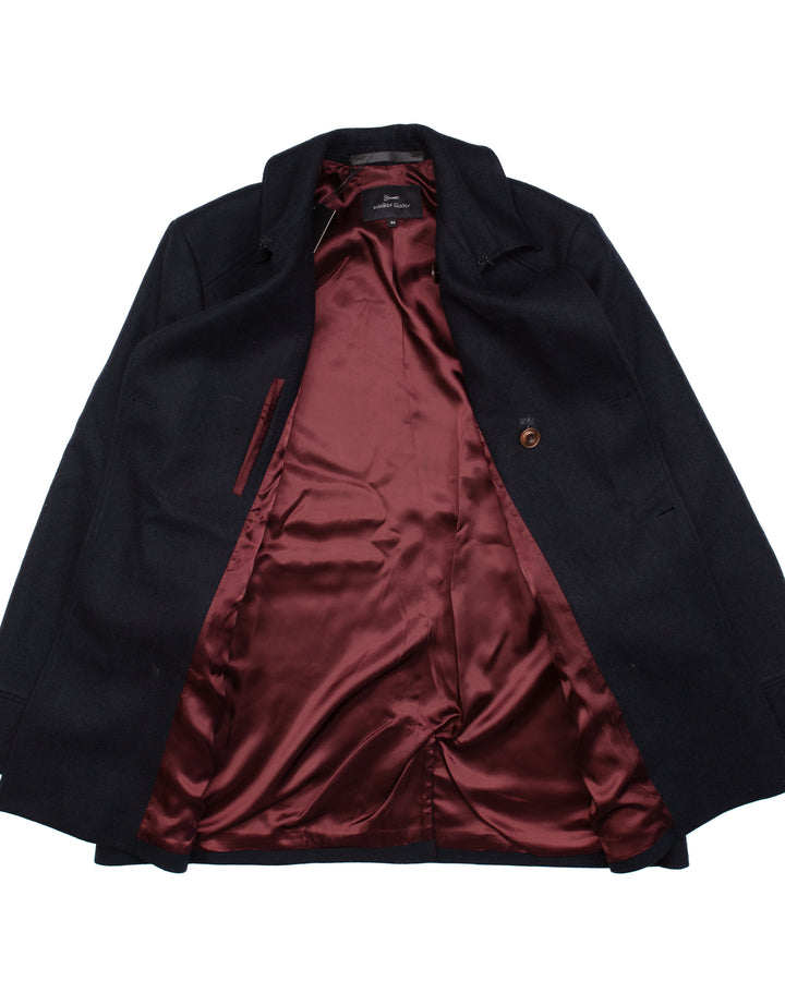 Caban Coat in Navy Melton Wool #1614