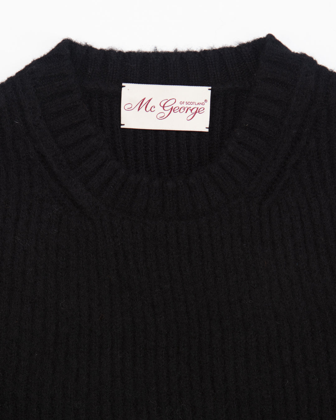 Brushed Shetland Crewneck in Black