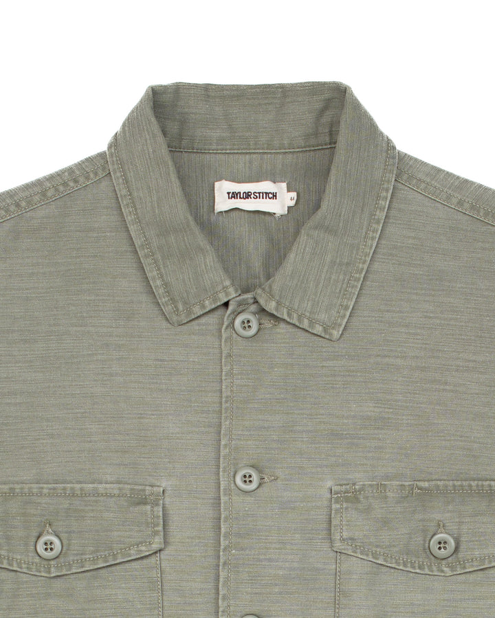 The Surplus Shirt in Fatigue Olive Reverse Sateen #1586