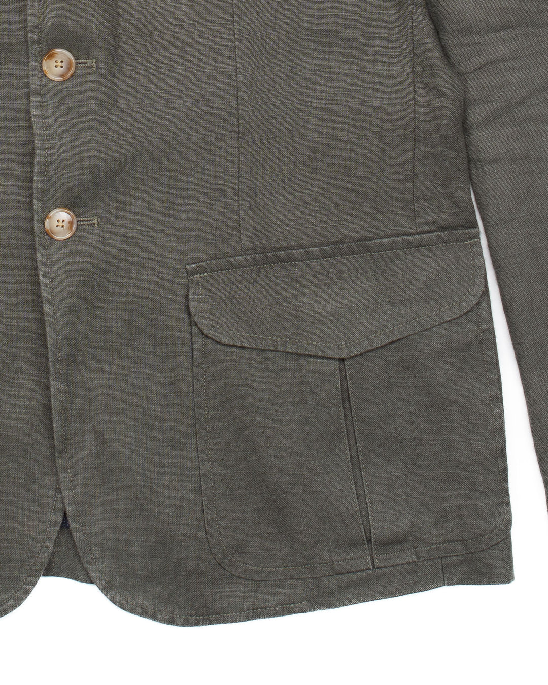 Safari Jacket in Green Linen #1604