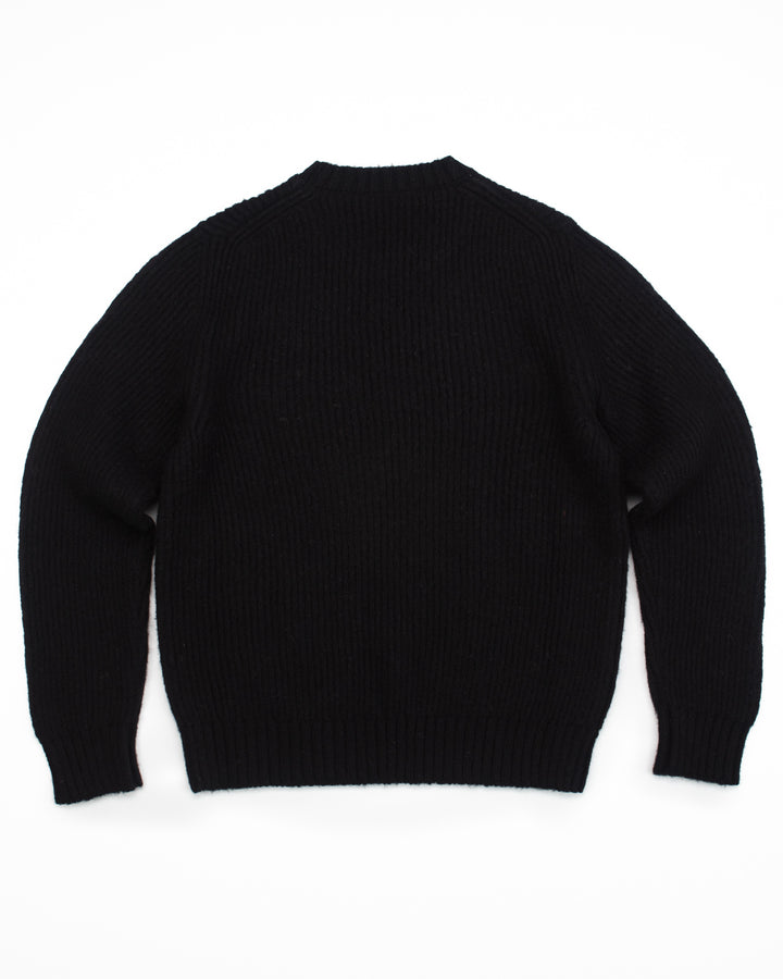 Brushed Shetland Crewneck in Black