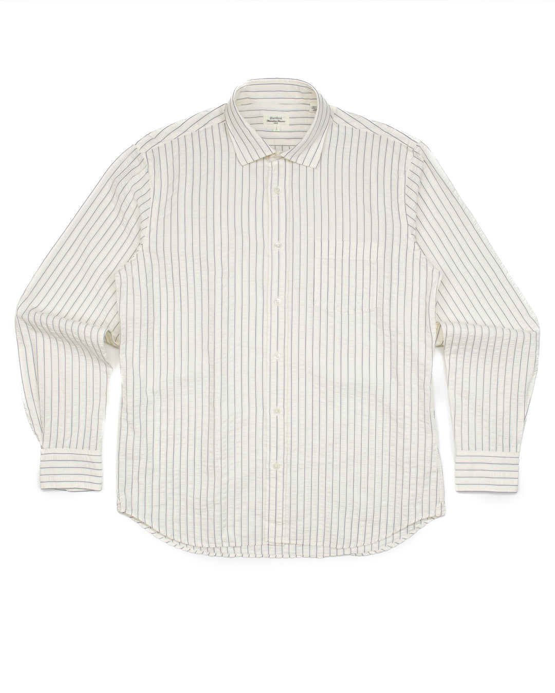 Paul Shirt in Off-White Stripes Seersucker