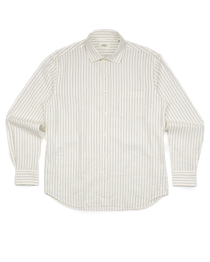 Paul Shirt in Off-White Stripes Seersucker