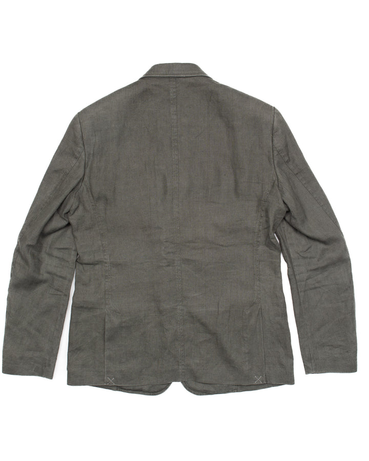 Safari Jacket in Green Linen #1604