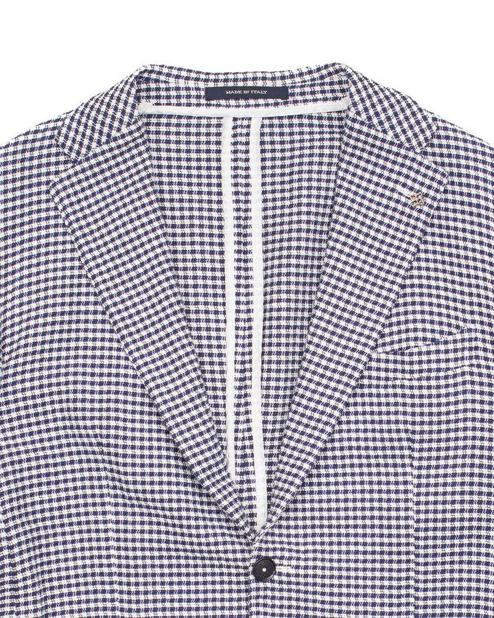 'Dakar' Checked Blazer in Blue #1602