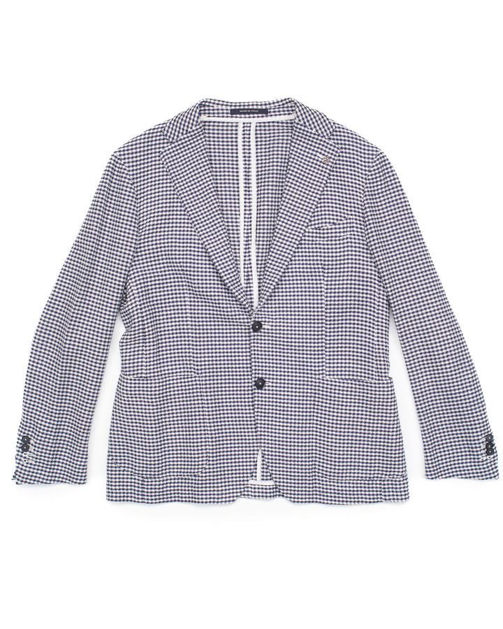 'Dakar' Checked Blazer in Blue #1602