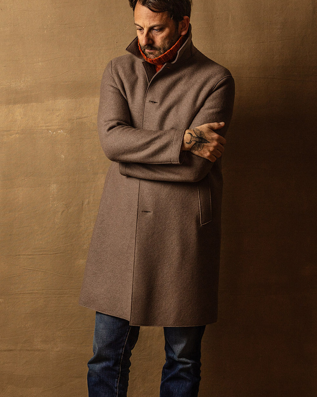 Mac Coat in Taupe Pressed Wool