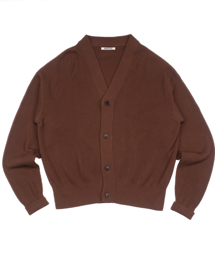 Hard Twist Cotton Cardigan in Brown #1571