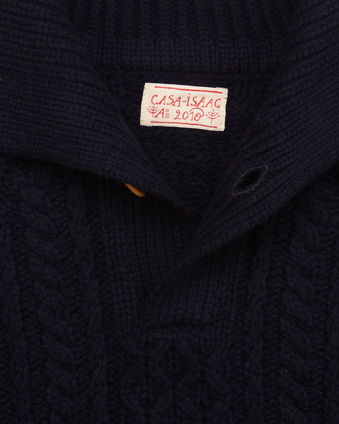 The Steve Polo Sweater in Navy Aran