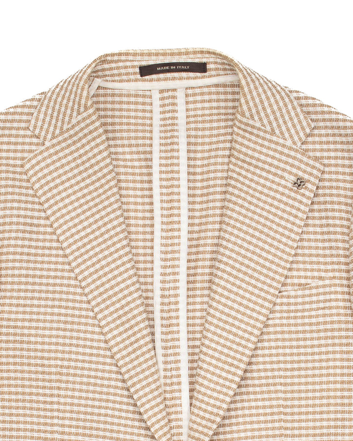 'Dakar' Checked Blazer in Beige #1603