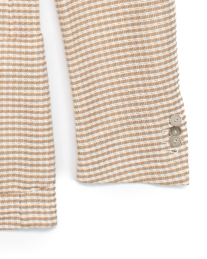'Dakar' Checked Blazer in Beige #1603