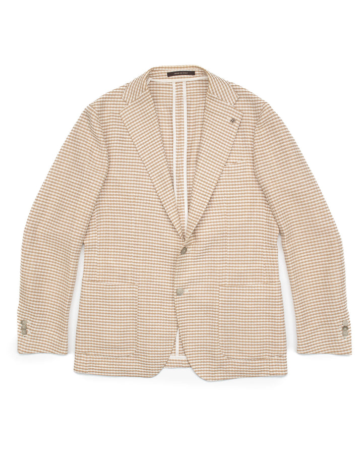'Dakar' Checked Blazer in Beige #1603