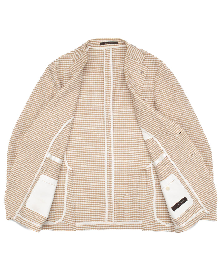 'Dakar' Checked Blazer in Beige #1603