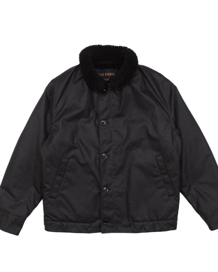 Diamante Black Waxed Deck Jacket #1617