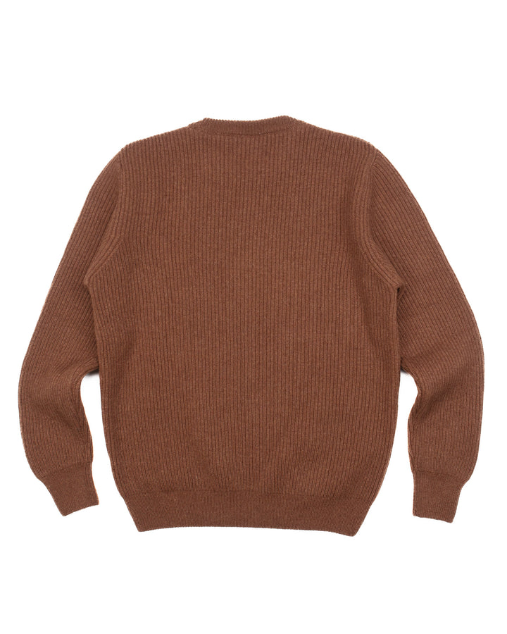 The Ribbed Crewneck in Rust #1655