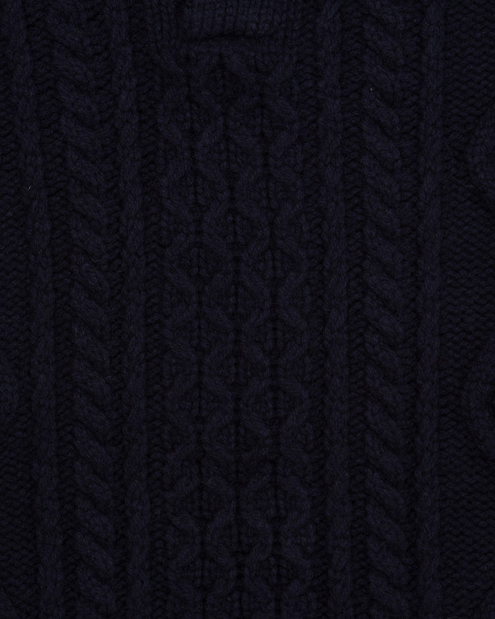 The Steve Polo Sweater in Navy Aran